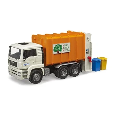Imagen de bruder 02772 Man TGA Camión de basura con cargador trasero 1:16 Vehículos, basura, Recogida basuras, Juguetes a partir 3 años