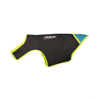 Imagen de Julius K9 Chaqueta de neopreno para perro IDC, Talla L, Negro/Aguamarina