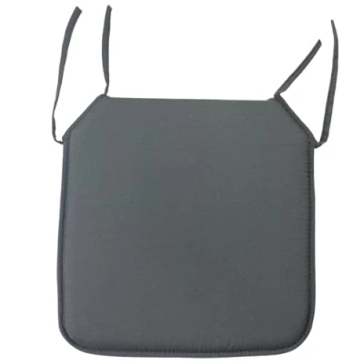 Imagen de Acomoda Textil Cojines para Silla de Espuma con Tela y Cintas Sujeción 40x40 cm. Asiento Acolchado, Mullido Cómodo Interior Exterior Comedor, Jardín Terraza. Gris OSC, 2 UD