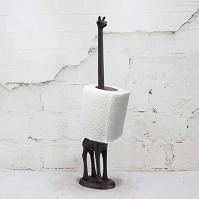 Imagen de Home Zona Hierro Fundido Jirafa Papel Higiénico Portarrollos de Pie Novedad Dispensador Rollo Cocina Soporte Suelo Decoración Hogar