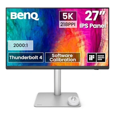 Imagen de BenQ Monitor PD2730S 27 5K, Thunderbolt 4 90W, 218 PPI, 98% P3, Contraste 2000:1, Panel Nano Matt, Ajuste de Altura, Compatible Mac, para Artistas 3D, animadores VFX y diseñadores Videojuegos