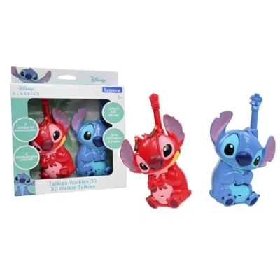 Imagen de Lexibook, Disney Stitch, Walkie talkies 3D Stitch y Leroy, Alcance 500m, 2 Canales de comunicación, Clip para cinturón, Azul/Rojo, TW18D