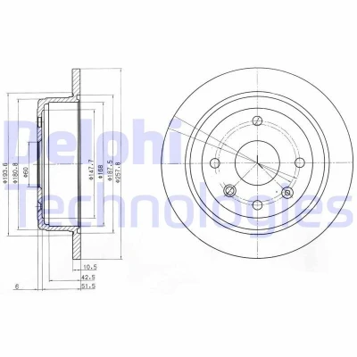 Imagen de DELPHI BG4091 Disco de freno 258 11 4 macizo aceitado sin procesar cojinete rueda, anillo sensor ABS CHEVROLET: Lacetti Hatchback