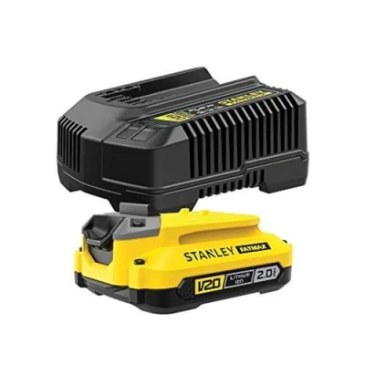 Imagen de Stanley Fatmax SFMCB121D1 QW Paquete cargador V20 li ion 18V 2A y adaptor lithium para herramientas 1 batería 2AH