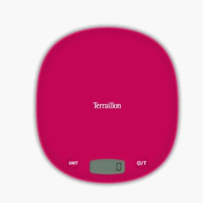 Imagen de TERRAILLON Balanza de cocina Tara, Conversión líquidos, Mango integrado Capacidad 3 kg Macaron One Cherry, Fuschia Pink