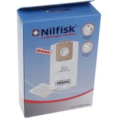 Imagen de Nilfisk 128389187 Bolsa De Aspirador Microfibra aspiradora bolsas para X4 uds + pre filtro