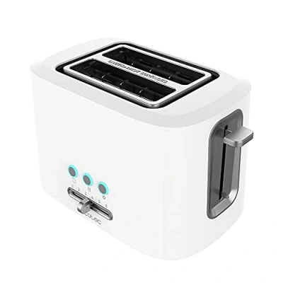 Imagen de Cecotec Tostadora Toast&amp;Taste 9000 Double White. 980 W, 2 Ranuras cortas extraanchas, Función Recalentar, Descongelar y Cancelar, Plástico, Varillas superiores, Blanco