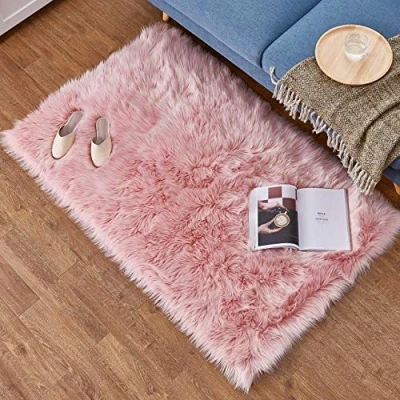 Imagen de QINGLOU Oveja de Piel sintética Felpudo Alfombra,Cozy sensación como Real, excelente Calidad Alfombra Lana