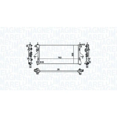 Imagen de MAGNETI MARELLI 350213126900 Radiador, refrigeración del motor 782 368 34 Aletas unidas mecánicamente FIAT: Ducato III Furgón