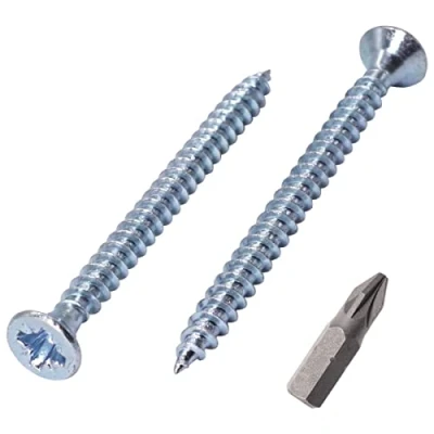 Imagen de SKIR&#039;CO Lote de 100 tornillos acero galvanizado 3,5 x 45 mm, cabeza avellanada Pozidriv, aglomerado, rosca PZ (100, mm)