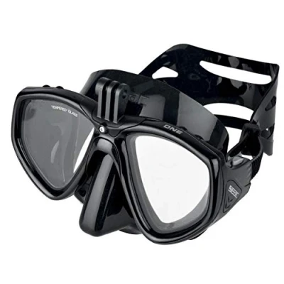 Imagen de SEAC One Pro, Máscara de Buceo con Soporte cámara GoPro para y Snorkel, Color Negro