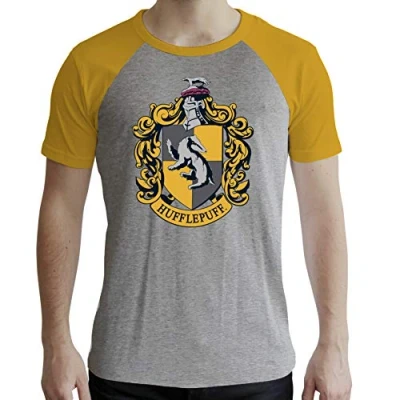 Imagen de ABYstyle Harry Potter Camiseta Hufflepuff Hombre Gris y Amarillo Premium (S)