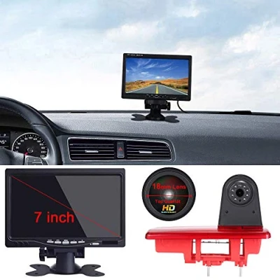 Imagen de Tercera luz de Freno la Cámara visión Trasera Marcha Atrás para Opel Vivaro Surf Concept Life Combo Vauxhall Renault Trafic Fiat Talento Nissan Primastar+7&quot; Monitor del Coche Inversa