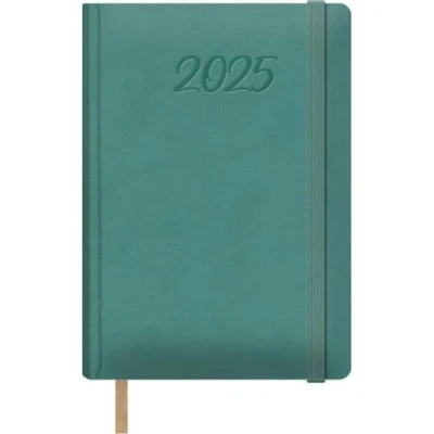 Imagen de Dohe Agenda 2025 Día por Página, Tamaño A5 (15x21 cm), 12 Meses Enero a Diciembre, Tapa Dura de Polipiel, Planificador en Español, Material Oficina SAMBA Verde