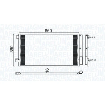 Imagen de MAGNETI MARELLI 350203100400 Condensador con secador 660x360x12 360 660 12