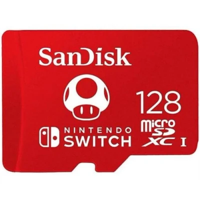 Imagen de Tarjeta micro SDXC SanDisk Licencia Nintendo®, 128 GB, Para Nintendo Switch, 100 MB/s, UHS I, U3, Rojo