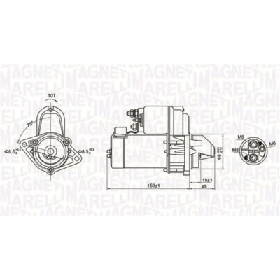 Imagen de MAGNETI MARELLI 063721257010 Motor de arranque 12 1,1 9 OPEL: Zafira B, Corsa D Hatchback, Astra H MERCEDES BENZ: Clase C Berlina