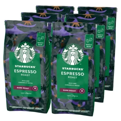 Imagen de STARBUCKS Espresso Roast Café de Grano Entero Tostado Intenso, 200g (Paquete 6)