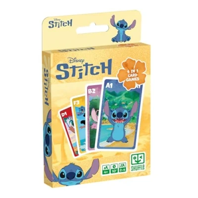 Imagen de Shuffle Juego de Cartas 4 en 1 Stitch 7 Familias, Batalla, Memo y Acción Disney Lilo &amp; para niños, Familia Amigos a Partir años, 2 Jugadores
