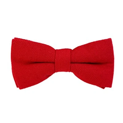 Imagen de DonDon Pajarita de algodón para hombre 12 x 6 cm ajustable y lista usar rojo