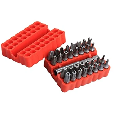 Imagen de Juego de 33 puntas destornillador seguridad 25 mm, controladores energía: soporte magnéticas, Phillip, Hex, Torx