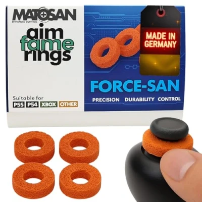 Imagen de MatoSan® AIMFAME Precision Thumb Stick Ring Aim Assist Anillos amortiguadores Accesorios de analógico para Playstation 5 Xbox One X S Switch PS5 PS4 Controller Sticks Control (Force 200)