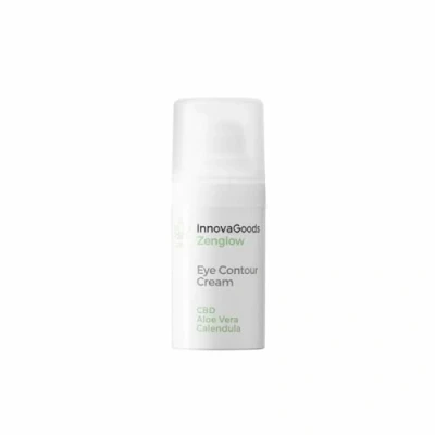 Imagen de InnovaGoods contorno de ojos 15 ml con CBD, aloe vera, caléndula &amp; aceite argán, relajante y calmante, previene la aparición arrugas, bolsas ojeras, todo tipo piel