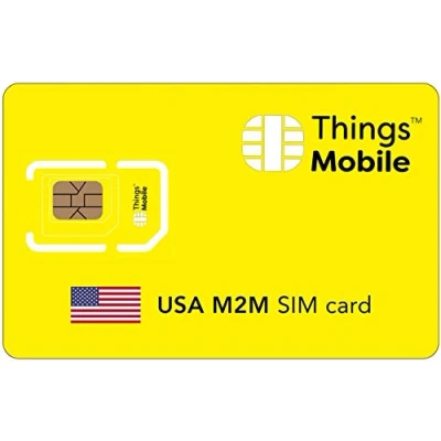 Imagen de Tarjeta SIM M2M para Estados Unidos Things Mobile Cobertura Global, Red multioperador GSM/2G/3G/4G, sin costes fijos, vencimiento. 10 de crédito Incluido