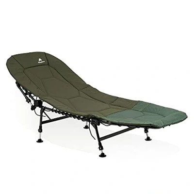 Imagen de CampFeuer Cama de Pesca XXL con Bolsa Transporte Camilla Camping Plegable y Regulable en Altura 6 Patas Silla Pesca, Catre Plegable, Portátil para Exteriores