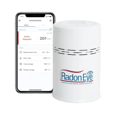 Imagen de Ecosense RD200 RadonEye, Home Radon Detector, Fast Capture of Fluctuating Levels, Short &amp; Long Term Real Time Continuous Monitoring with Trend Charts