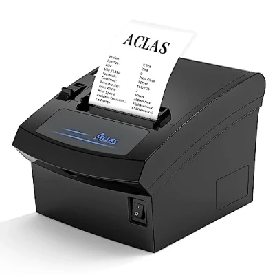 Imagen de ACLAS impresora térmica de recibos 80 mm, corte automático, con ESC/POS para caja registradora (250 mm/s, USB + Ethernet)