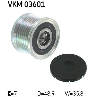 Imagen de SKF VKM 03601 Rueda Libre Alternador 36 RENAULT: SCENIC 2, TRAFIC 2 Bus, LAGUNA