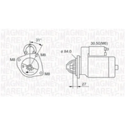 Imagen de MAGNETI MARELLI 063721203010 Motor de arranque 12 2,5 9 IVECO: DAILY 3, 3 Kasten/Kombi, 4