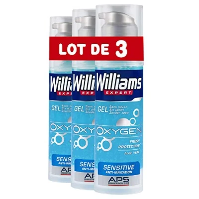 Imagen de Williams Oxygen Gel de afeitar para piel sensible, 150 ml, pack 3