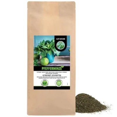 Imagen de hojas de Menta Piperita (250g), hierbabuena cortadas, té secada suavemente, hierbas 100% puro y natural