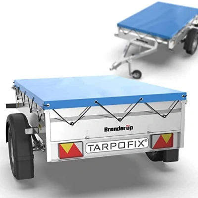 Imagen de Tarpofix® Lona para remolque plana 151 x 101 7,5 cm incl. cuerda de con bordes reforzados, PVC Cubierta ideal varios modelos remolques automóviles 500 kg