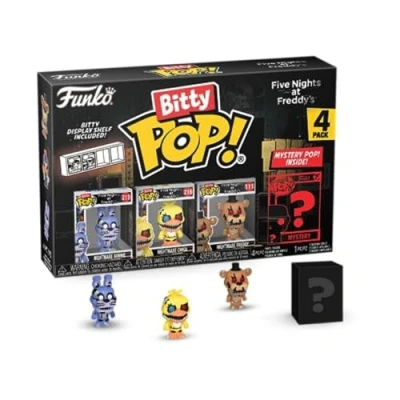 Imagen de Funko Bitty Pop! Five Nights At Freddy&#039;S (FNAF) Nightmare Bonnie 4PK Bonnie, Chica, Freddy Y una Minifigura Misteriosa Sorpresa 0.9 Inch (2.2 Cm) Nan