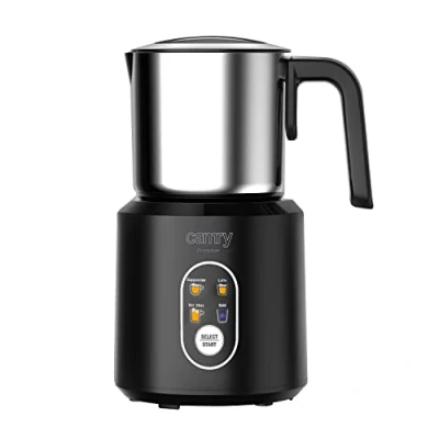 Imagen de Camry CR4498 Espumador de Leche Automático Batidor Eléctrico, Calentador 350 ml, Hace Espuma en Caliente/Frío, Tapa Transparente, Jarra Inalámbrica Acero Inoxidable, 1000W