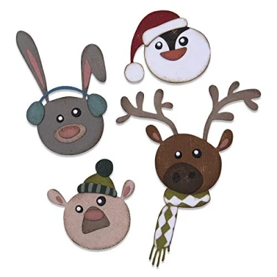 Imagen de Sizzix Set de Troqueles Thinlits 9 pzas 664752 Animalitos Tim Holtz, Critters Invierno, Talla única