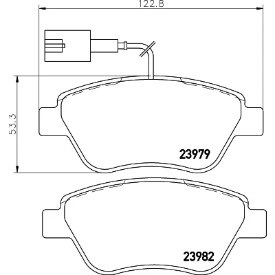 Imagen de HELLA 8DB 355 012 841 Juego de pastillas freno con contacto aviso desgaste incorporado tornillos pinza accesorios