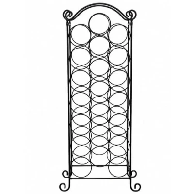 Imagen de Soporte Neotechs® de acero inoxidable con acabado en color negro y capacidad para 21 botellas vino