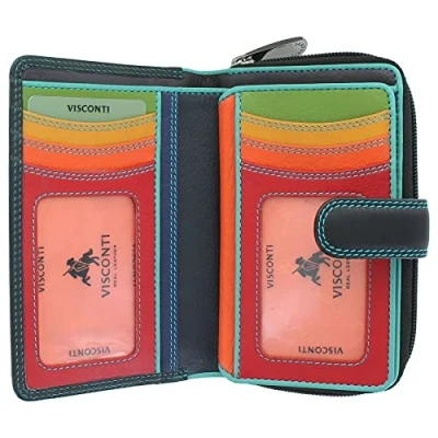 Imagen de Visconti Rio Bolso de piel suave para mujer, estilo R13, color negro, morado y baya, Negro/Rhumba, Talla única, Eslinga