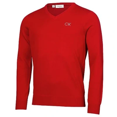 Imagen de Calvin Klein Golf Hombre con Cuello en V Tour Suéter Rojo L