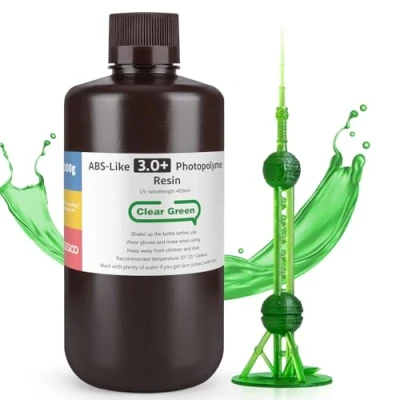Imagen de ELEGOO Resina ABS Like 3.0 Plus 3.0+, para Impresora 3D con Alta Dureza y Tenacidad, Fotopolímera de Curado Rápido UV 405nm, Impresión LCD/DLP, Verde Claro 1000G