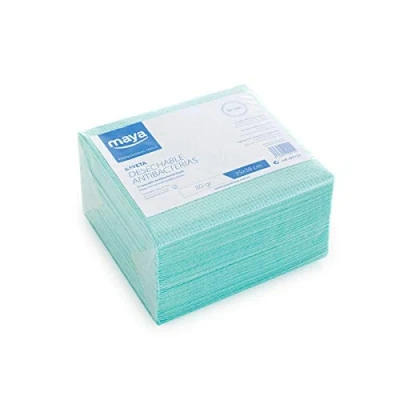 Imagen de Maya 07131 Bayetas Desechables Antibacterias, 80g/m2, 50 Unidades