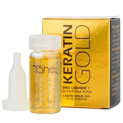 Imagen de Tahe Keratin Gold Oro líquido con Queratina Pura, Células Madre Vegetales Activas y Aceite de Argán, 10 ml