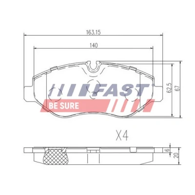 Imagen de FAST FT29019 Juego de pastillas freno Eje delantero preparado para indicador desgaste MERCEDES BENZ: Viano, Clase ML, Vito Mixto