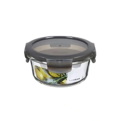 Imagen de LocknLock OVEN GLASS Fiambreras de cristal con tapa (380 ml, redondas, diámetro 130 x 65 mm, frigorífico, congelador y lavavajillas, vidrio borosilicato hasta 400 C, apto para horno