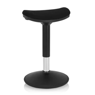 Imagen de hjh OFFICE 830094 Taburete de Trabajo Balance Sit I B Tela Negro, con Efecto mecedor para un Respaldo Recto, ergonómico, Ajustable en Altura