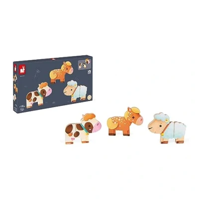 Imagen de Janod Funny Magnets Animales de Granja Juguete Estímulo Magnético Madera Manipulación y Destreza A partir 18 Meses, J08058
